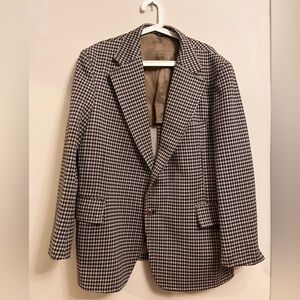 Great condition 60s men’s houndstooth brown blazer / sportscoat 42R